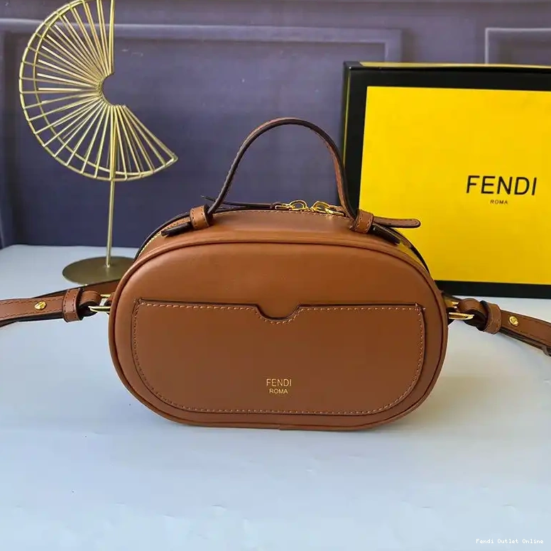 Affordable Case Fendi Camera Calf Brown Mini Leather In O'Lock 0419